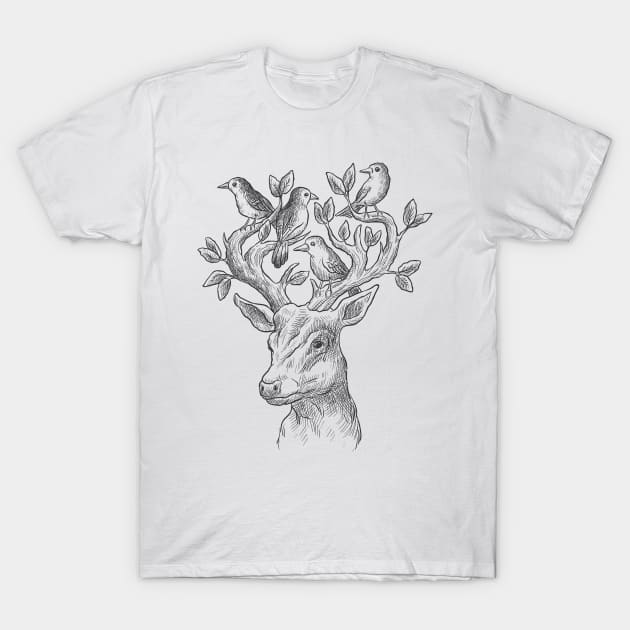 A deer nest T-Shirt by Digster